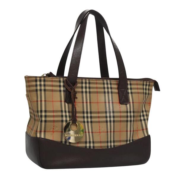 Burberry Nova Check Hand Bag Canvas Beige - Picture 1 of 16